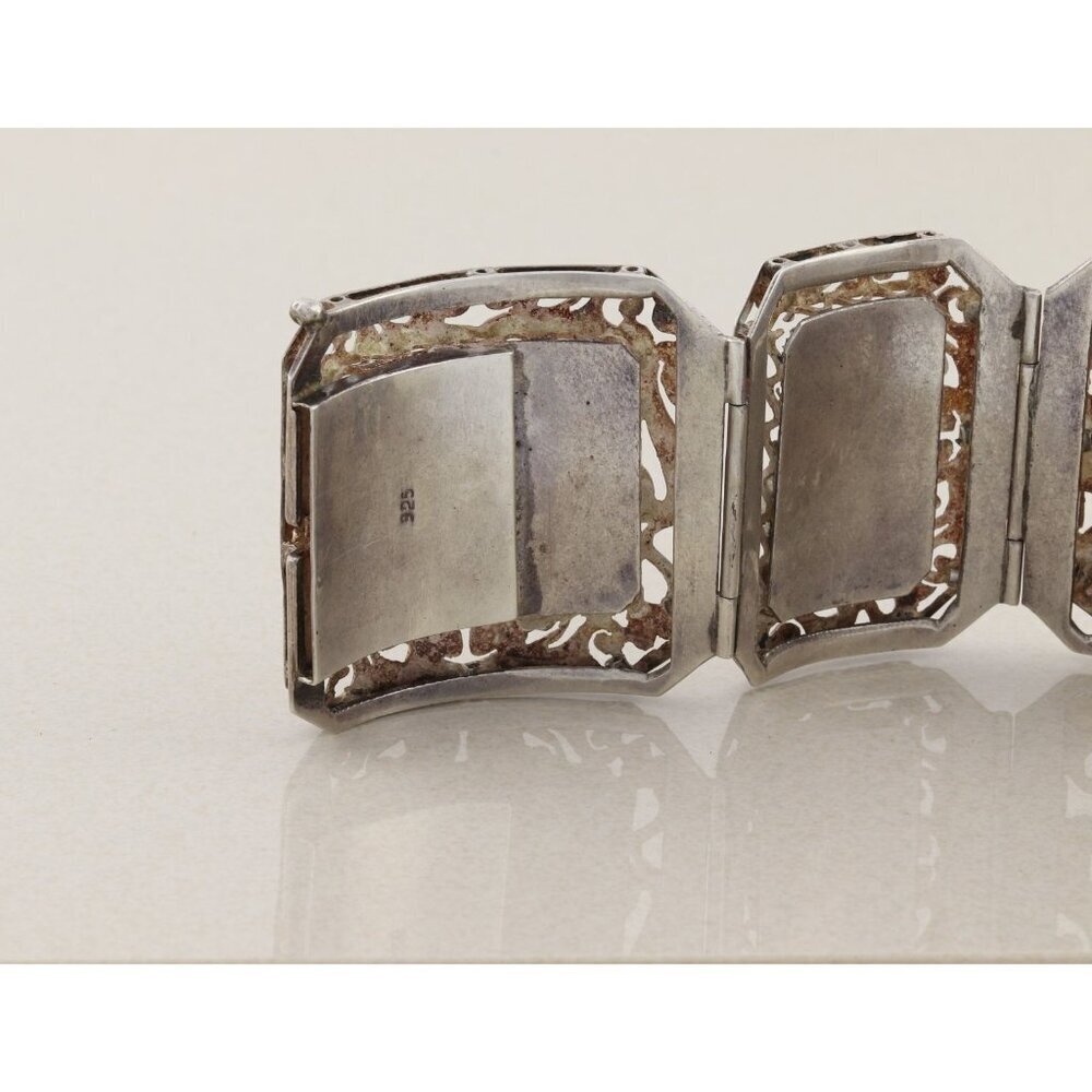 Sterling Silver Aztec Mayan Bracelet 6 3/4" inch - Picture 9 of 9